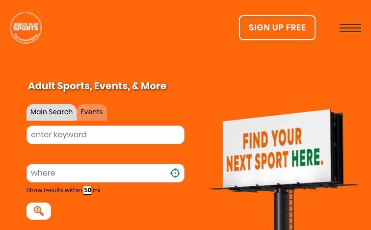 Adults Play Sports location-template programmatic SEO template - 178 monthly traffic