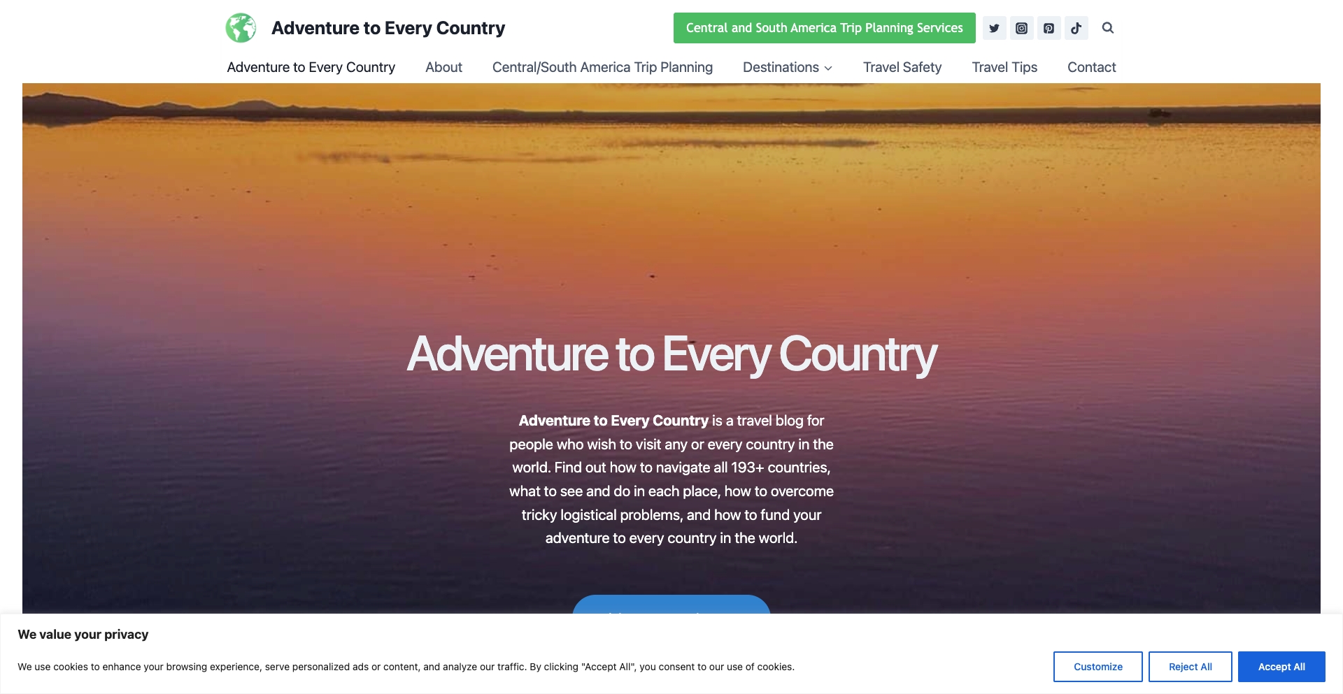 Adventuretoeverycountry template programmatic SEO template - 2041 monthly traffic