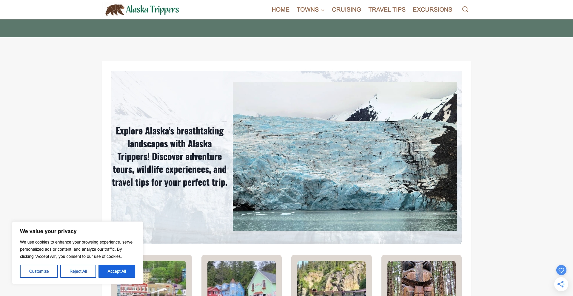 Alaska Trippers multi-template programmatic SEO template - 2.7K monthly traffic