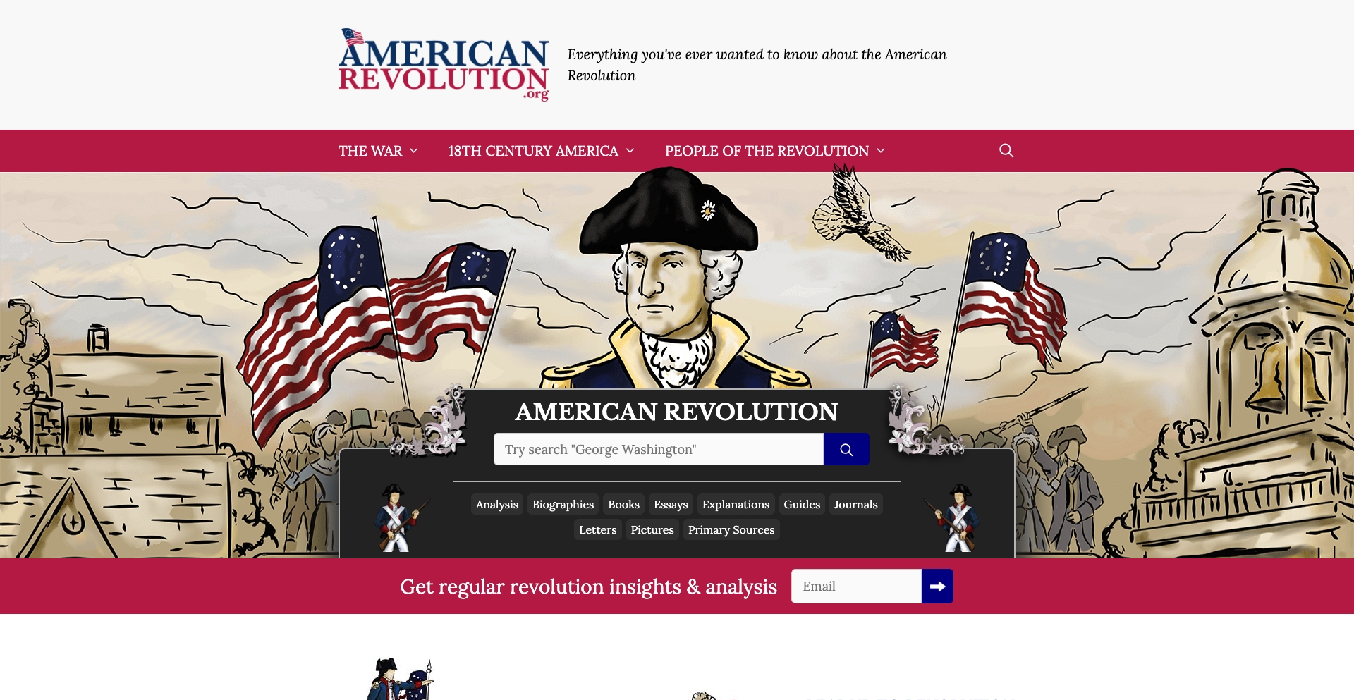 American Revolution | Learn about the Revolutionary War entity-database programmatic SEO template - 32821 monthly traffic
