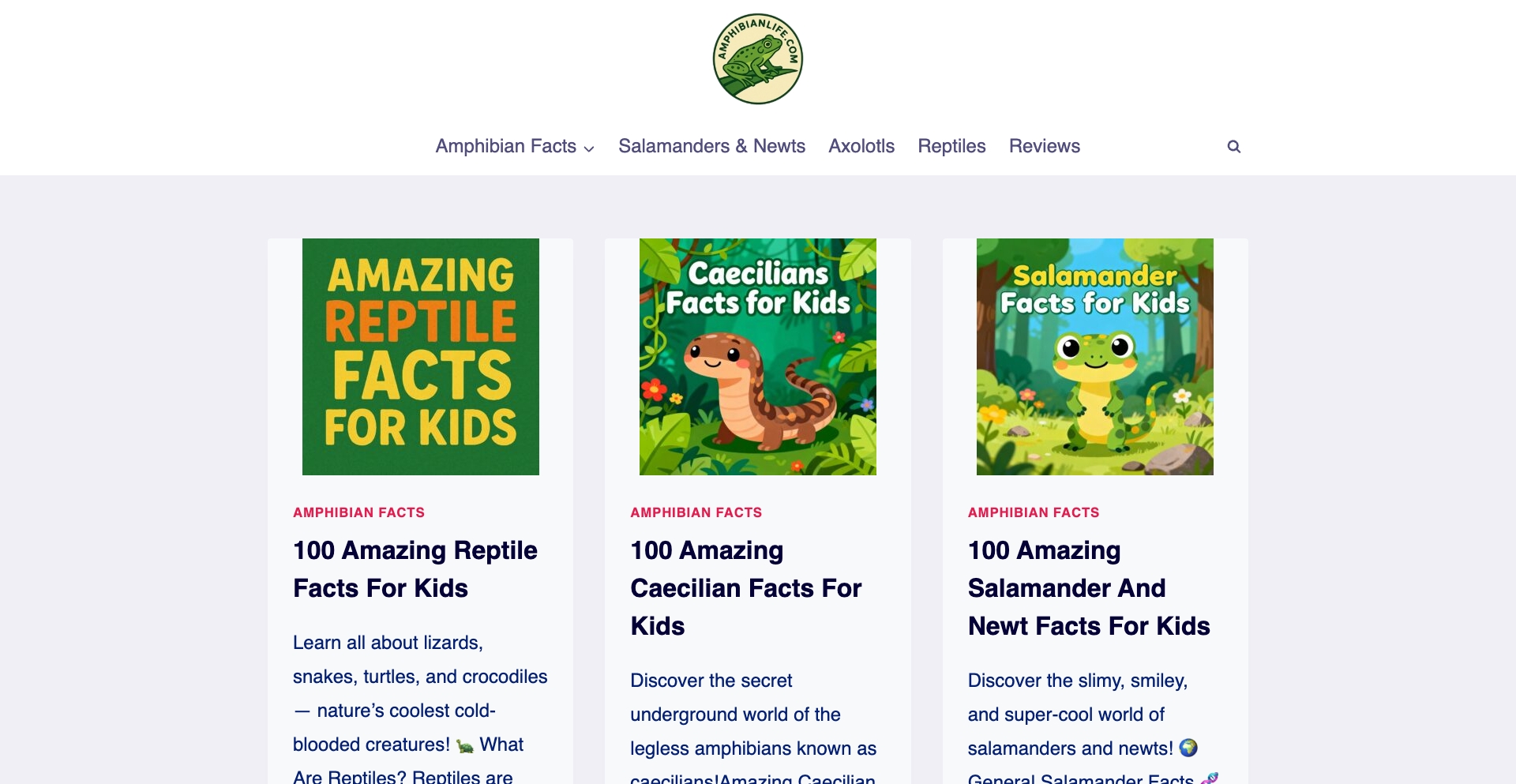 Amphibian Life comparison programmatic SEO template - 44 monthly traffic