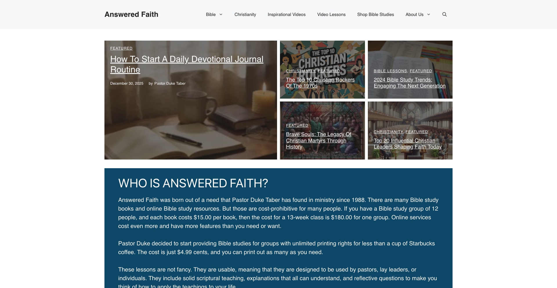Answered Faith entity-database programmatic SEO template - 8286 monthly traffic