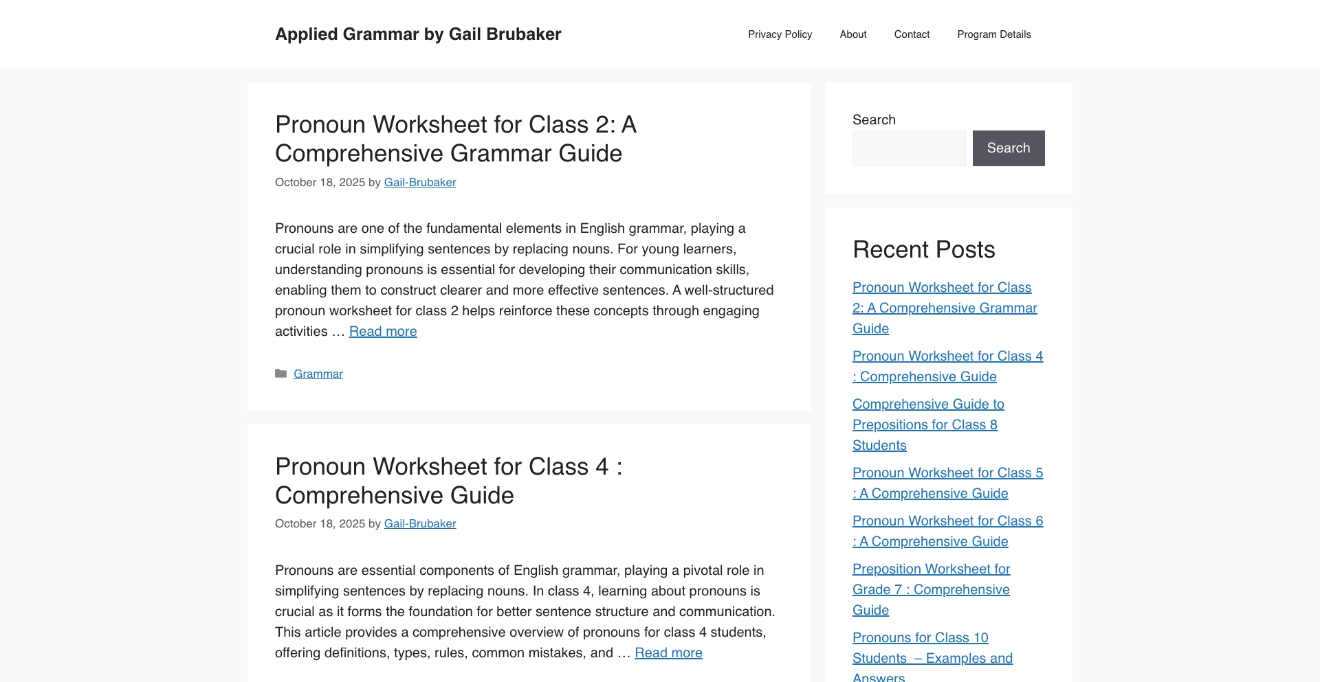 Applied Grammar grade-template programmatic SEO template - 0 monthly traffic