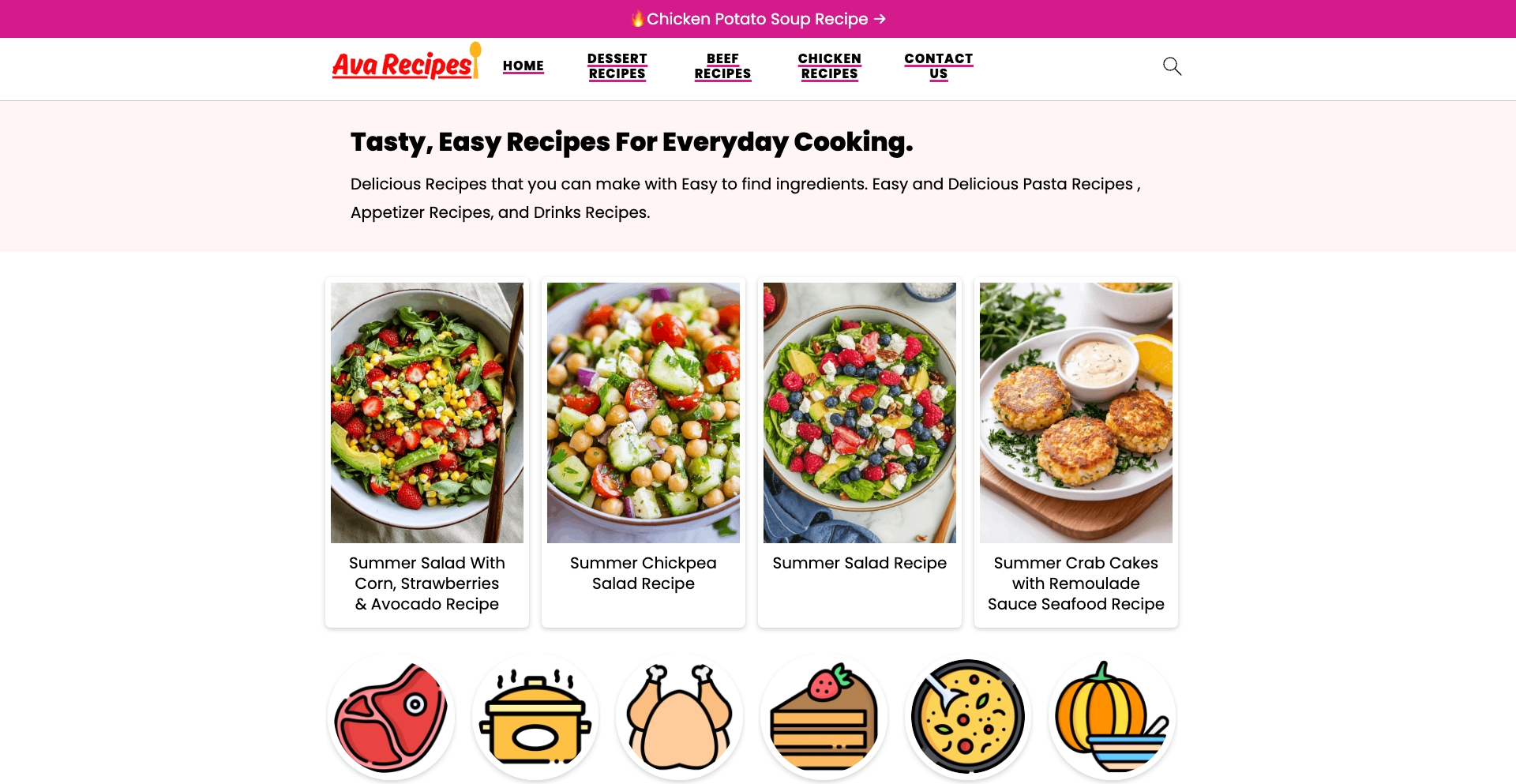 Ava Recipes category-seasonal programmatic SEO template - 0 monthly traffic