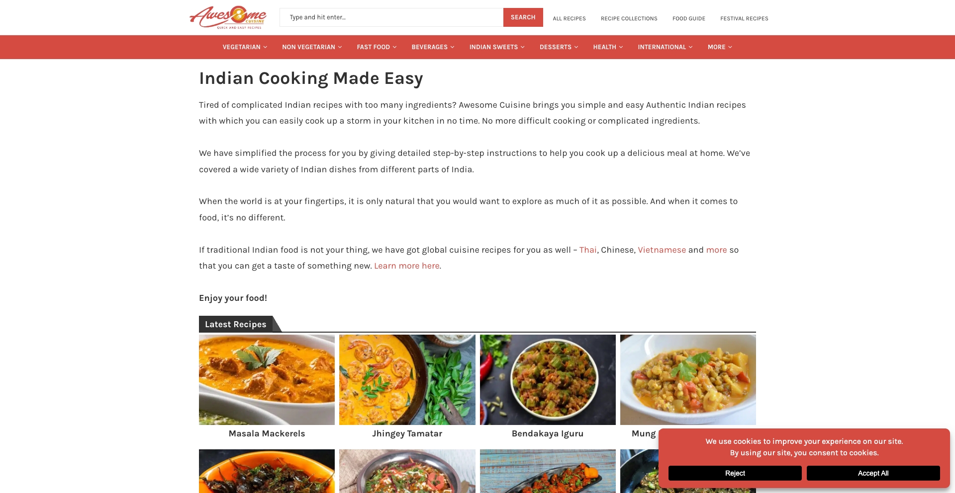 Simple Indian Recipes recipe programmatic SEO template - 22169 monthly traffic