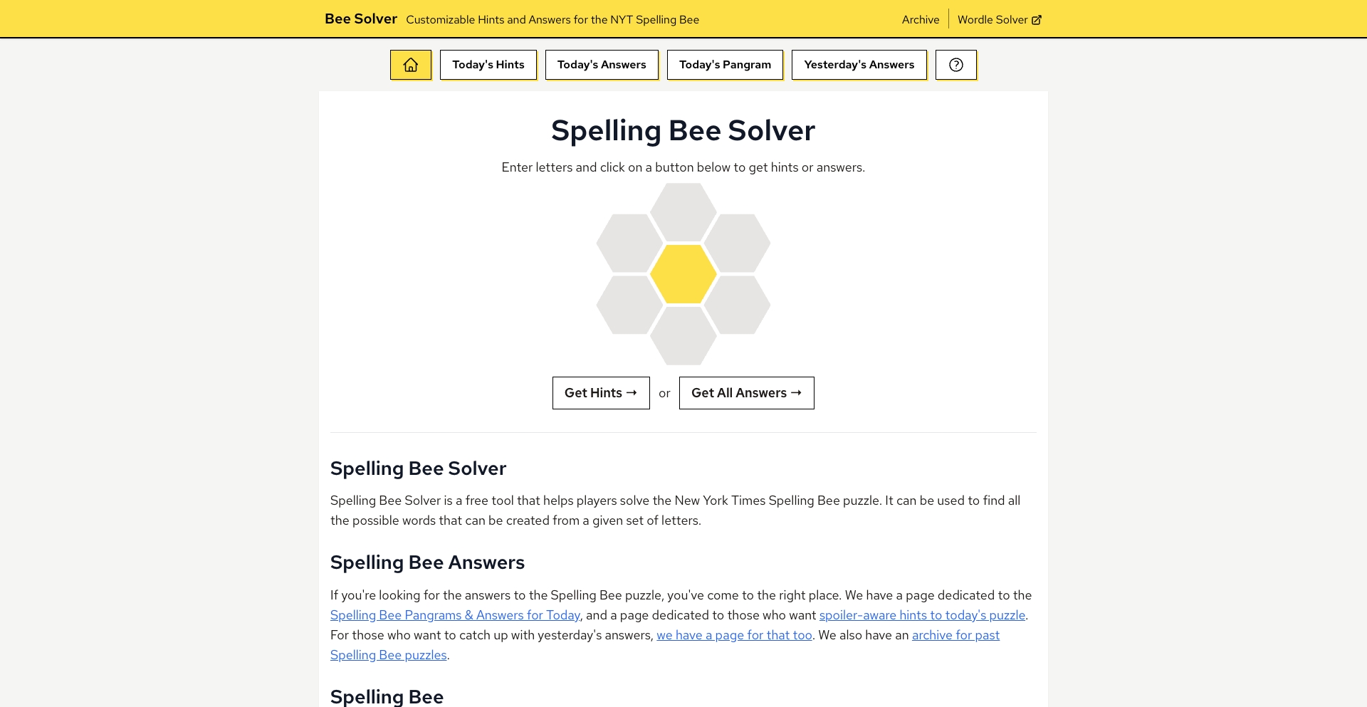 Bee Solver daily-archive programmatic SEO template - 47K monthly traffic
