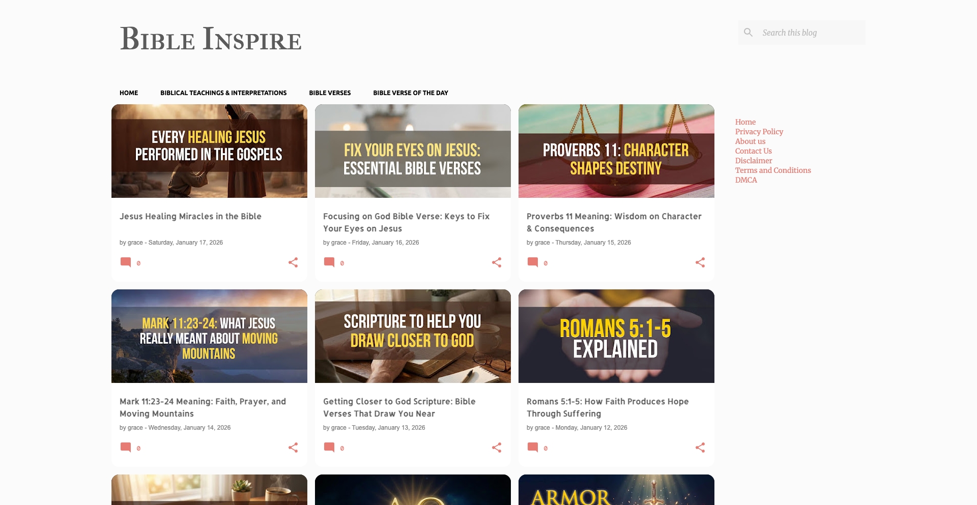 Bible Inspire date-based-content programmatic SEO template - 1.5K monthly traffic