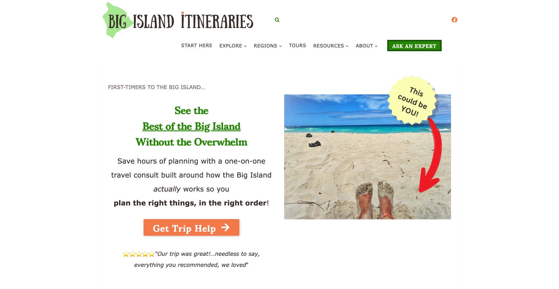 Big Island Itineraries region-template programmatic SEO template - 8779 monthly traffic