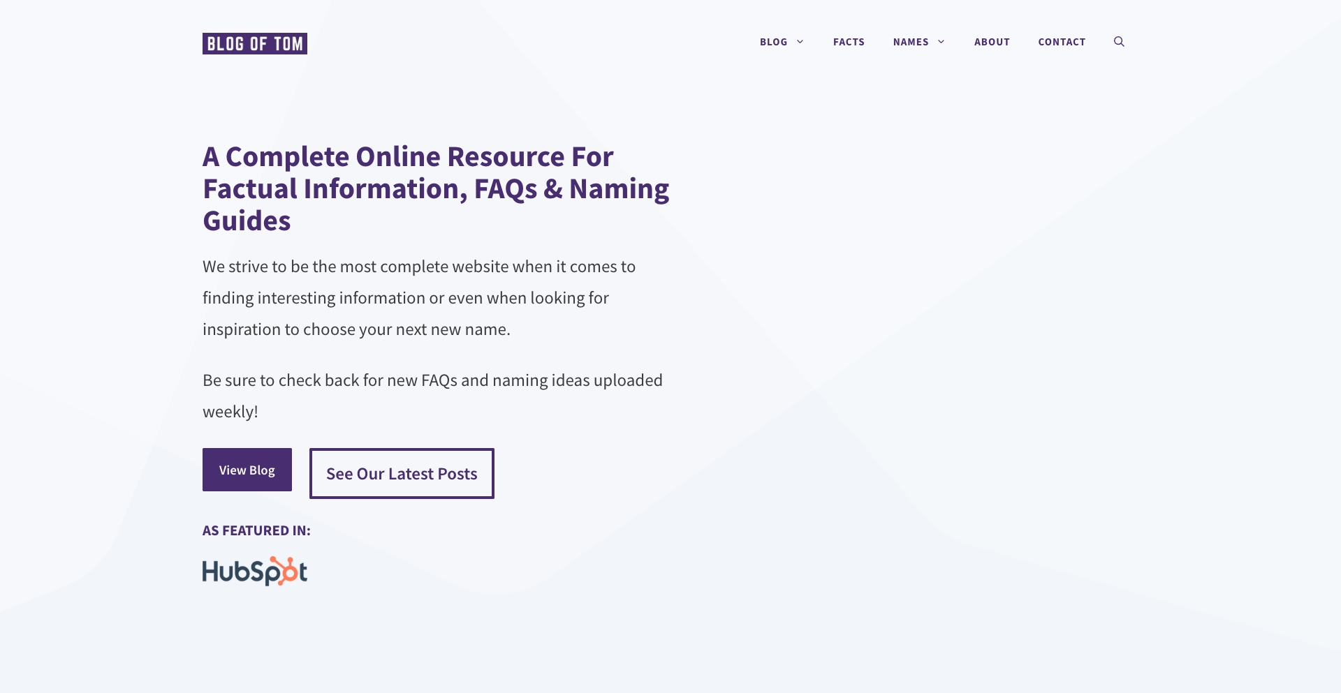 Blog Of Tom entity-database programmatic SEO template - 1.5K monthly traffic