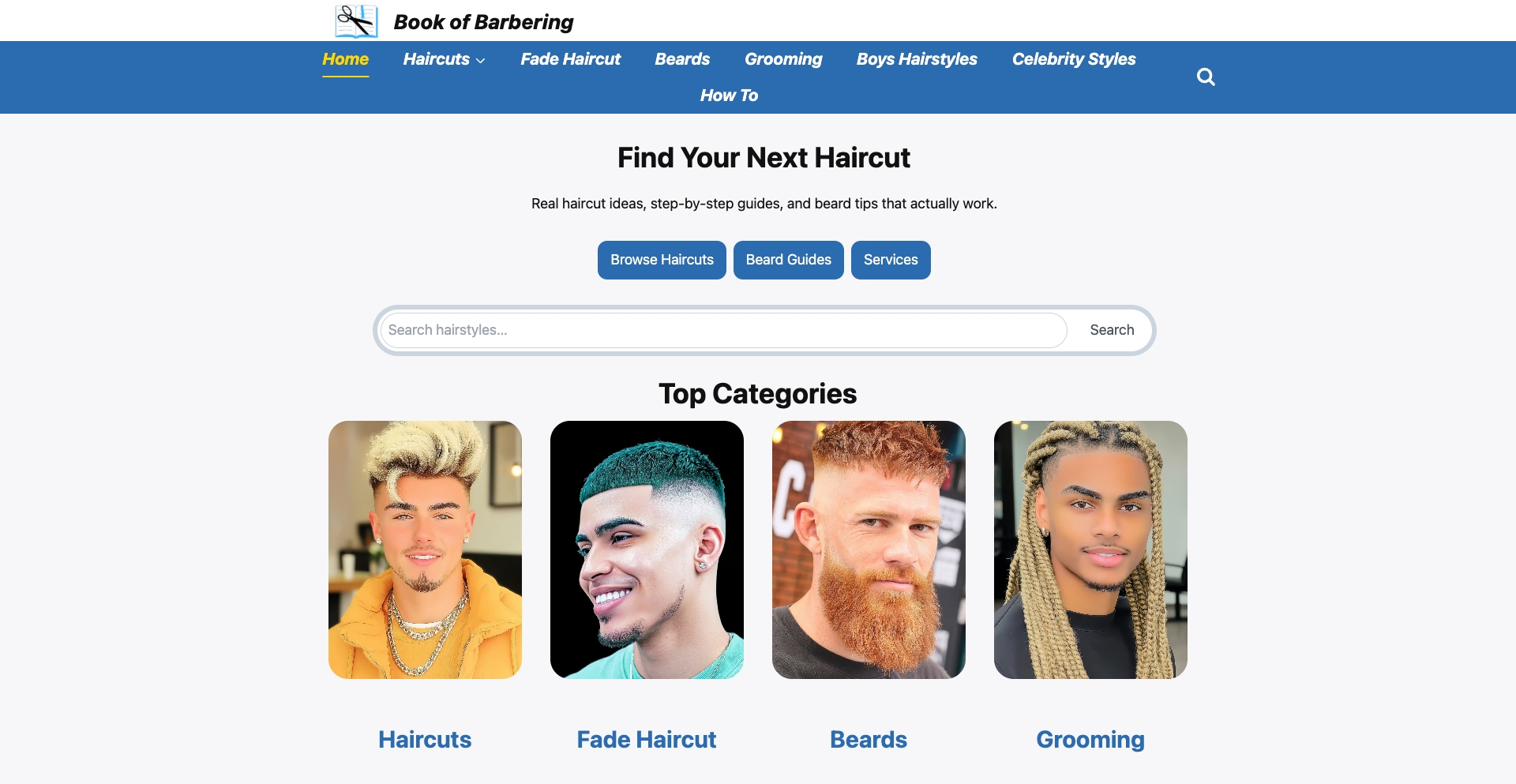 Bookofbarbering template programmatic SEO template - 0 monthly traffic