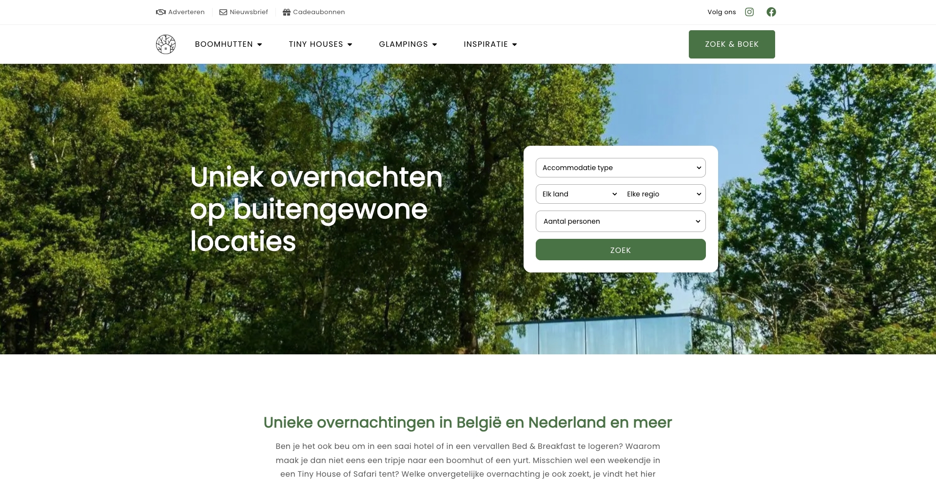 Buitengewoon Overnachten multi-dimensional programmatic SEO template - 4.6K monthly traffic