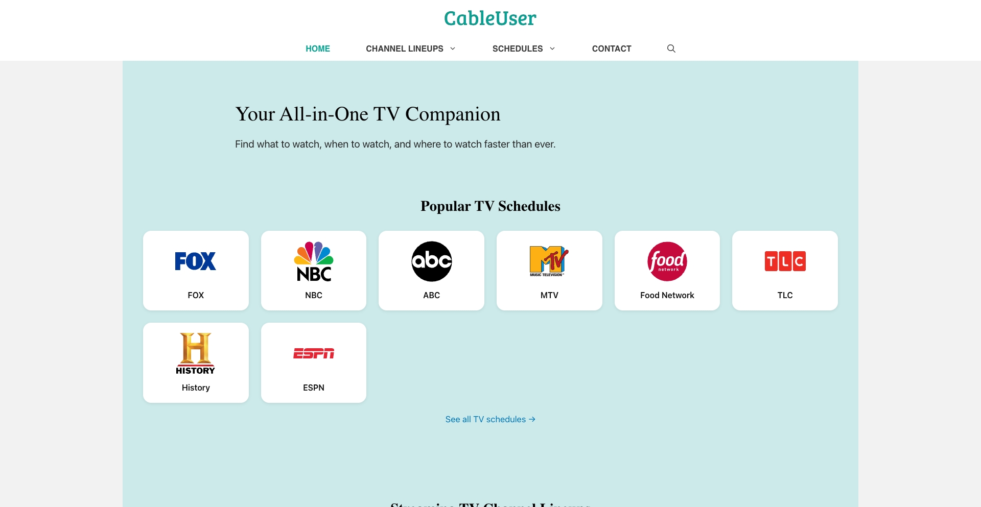 CableUser channel-matrix programmatic SEO template - 71 monthly traffic