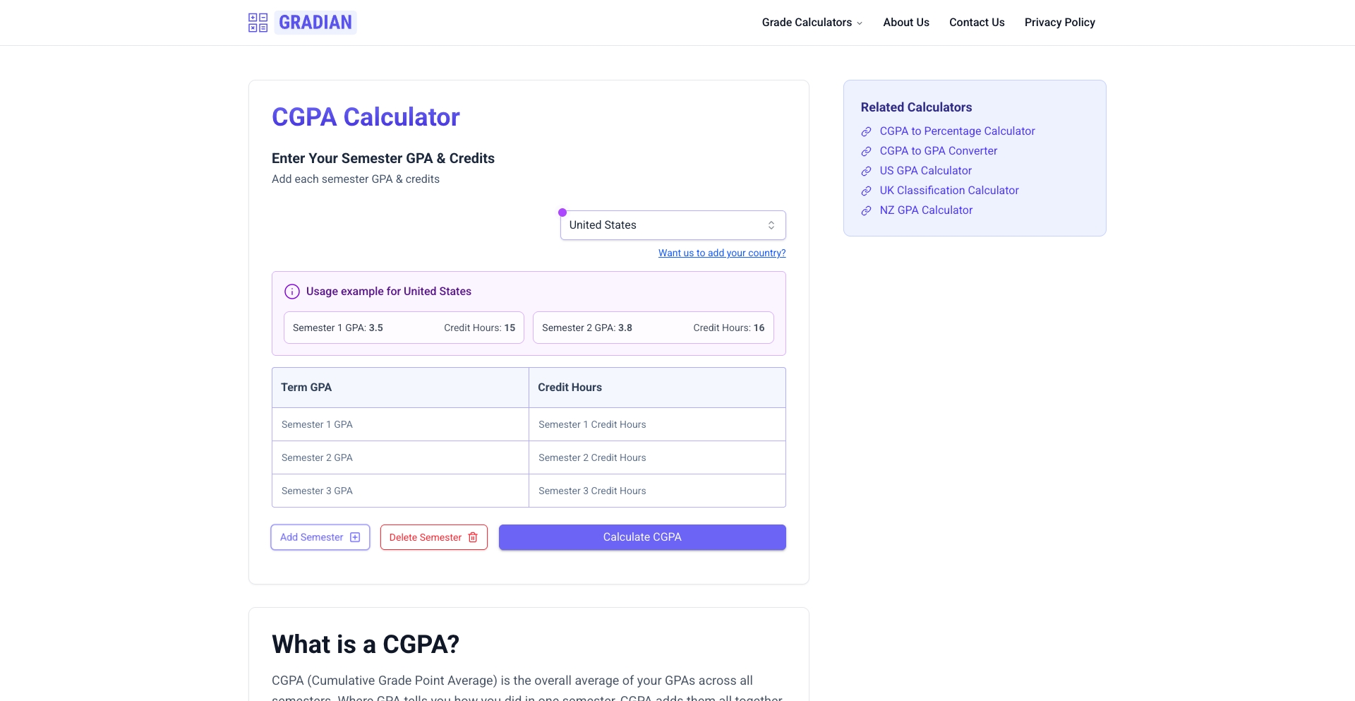 Calculatecgpa template programmatic SEO template - 16088 monthly traffic
