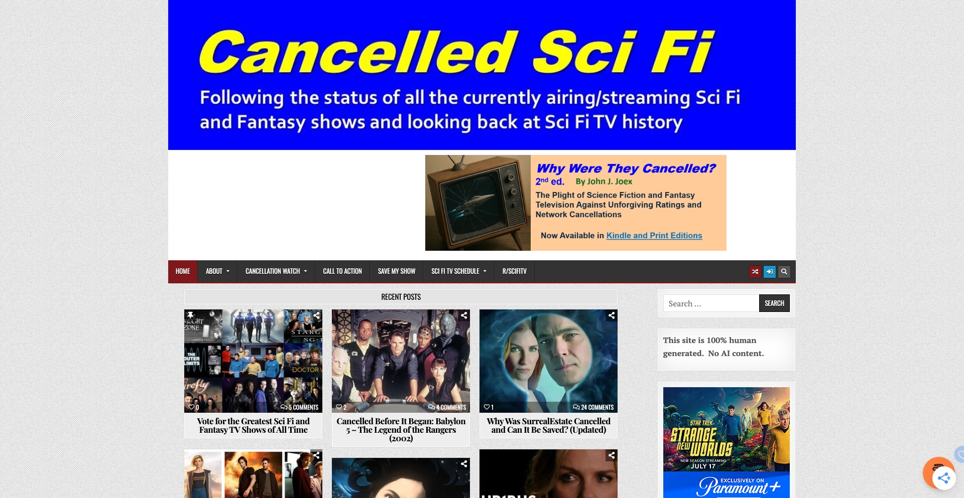 Cancelled Sci Fi entity-database programmatic SEO template - 11297 monthly traffic
