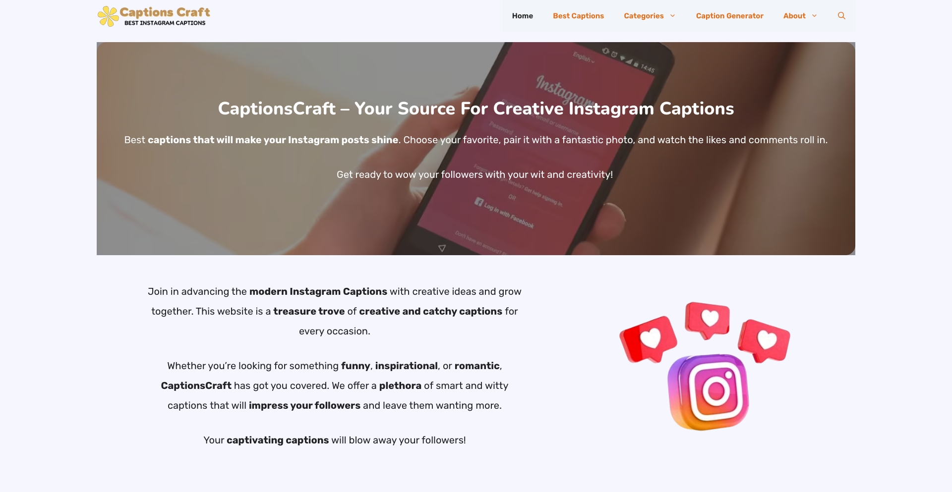 Captions Craft topic-occasion programmatic SEO template - 29.5K monthly traffic