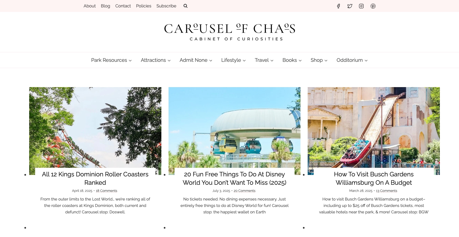 Carousel of Chaos location-template programmatic SEO template - 259 monthly traffic