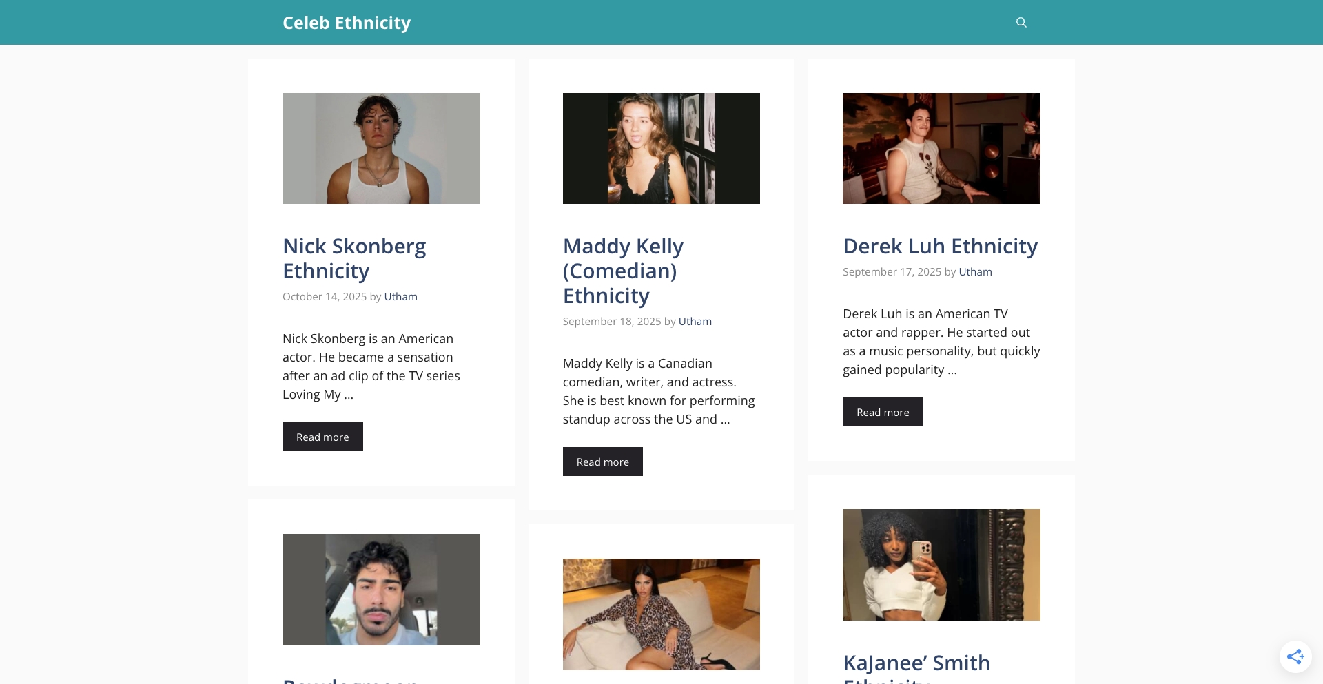 Celeb Ethnicity | Celebrities ethnic background & biography location-data programmatic SEO template - 701 monthly traffic