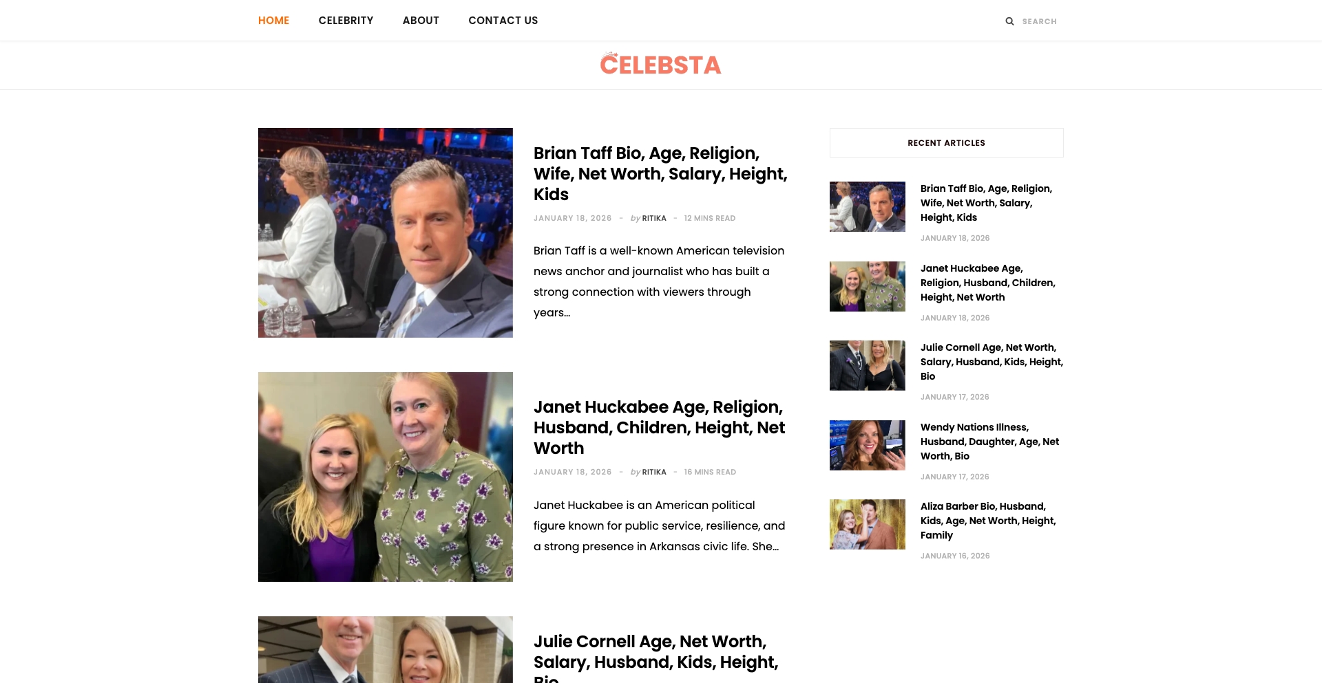 celebsta.com entity-database programmatic SEO template - 10K+ monthly traffic