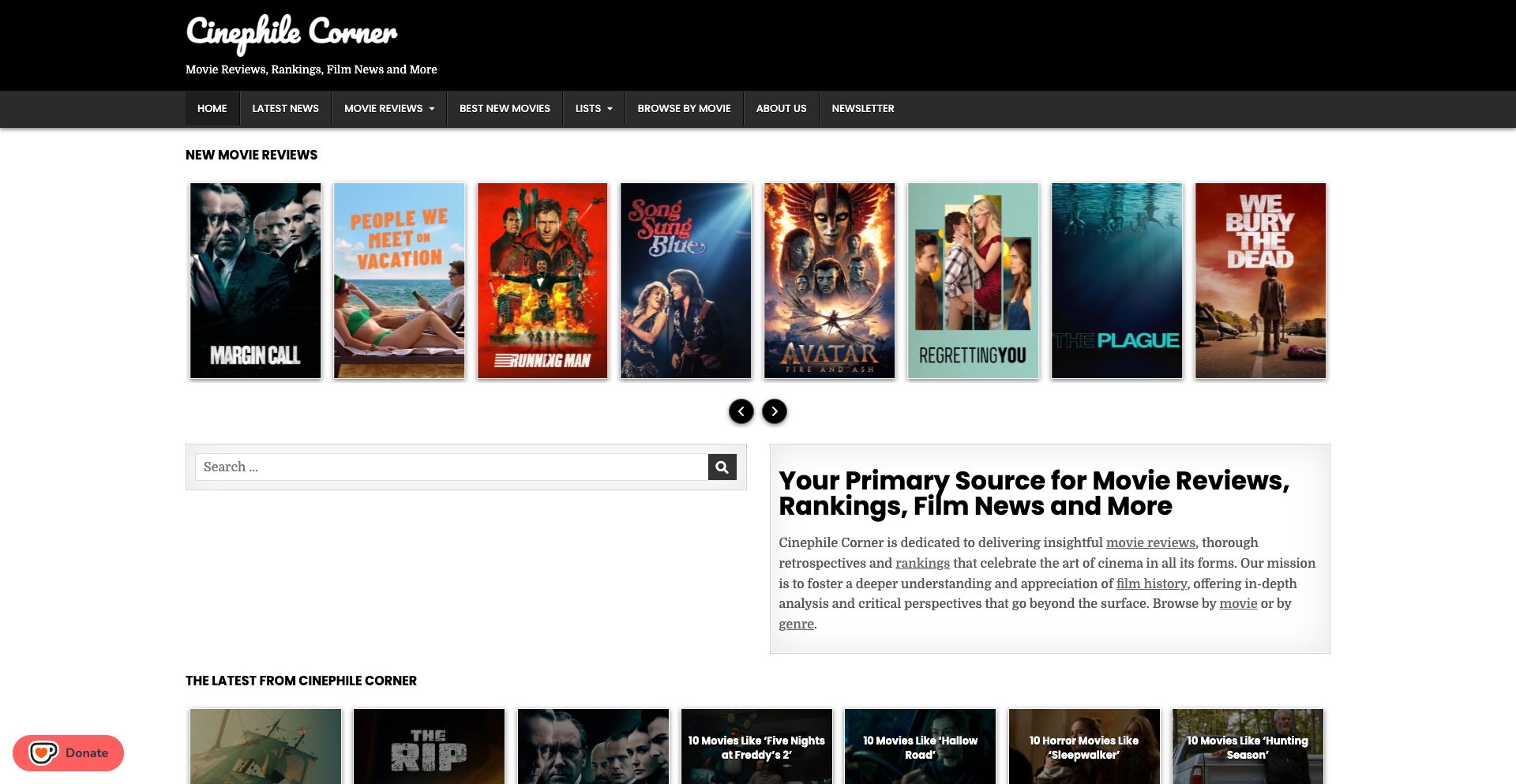 Cinephile Corner | Movie Reviews, Rankings, Film News and More comparison programmatic SEO template - 1732 monthly traffic