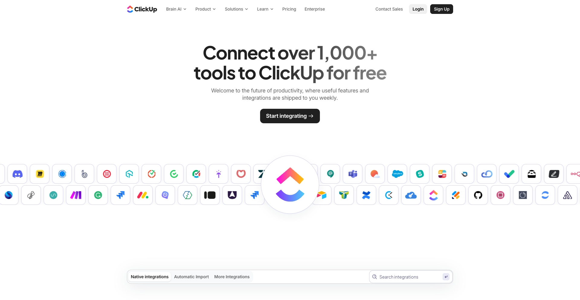 ClickUp integration-pair programmatic SEO template - 35M+ monthly traffic