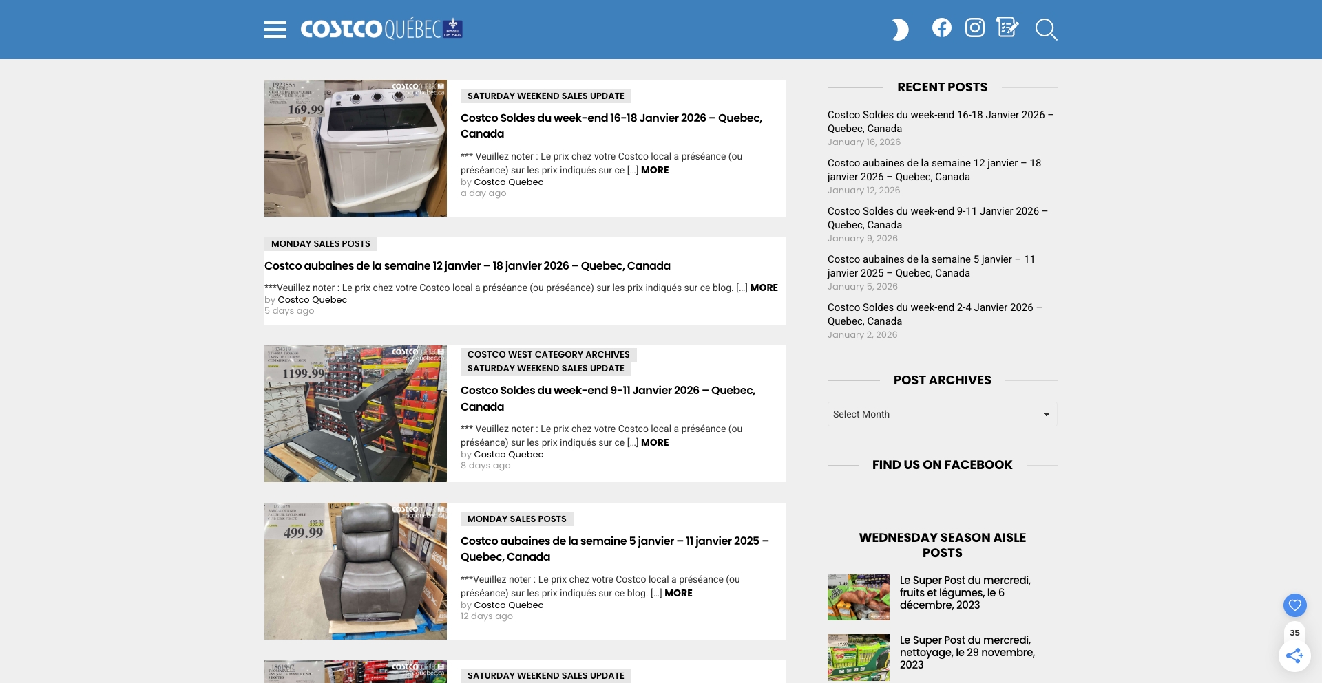Costco Quebec Fan Blog content programmatic SEO template - 203 monthly traffic