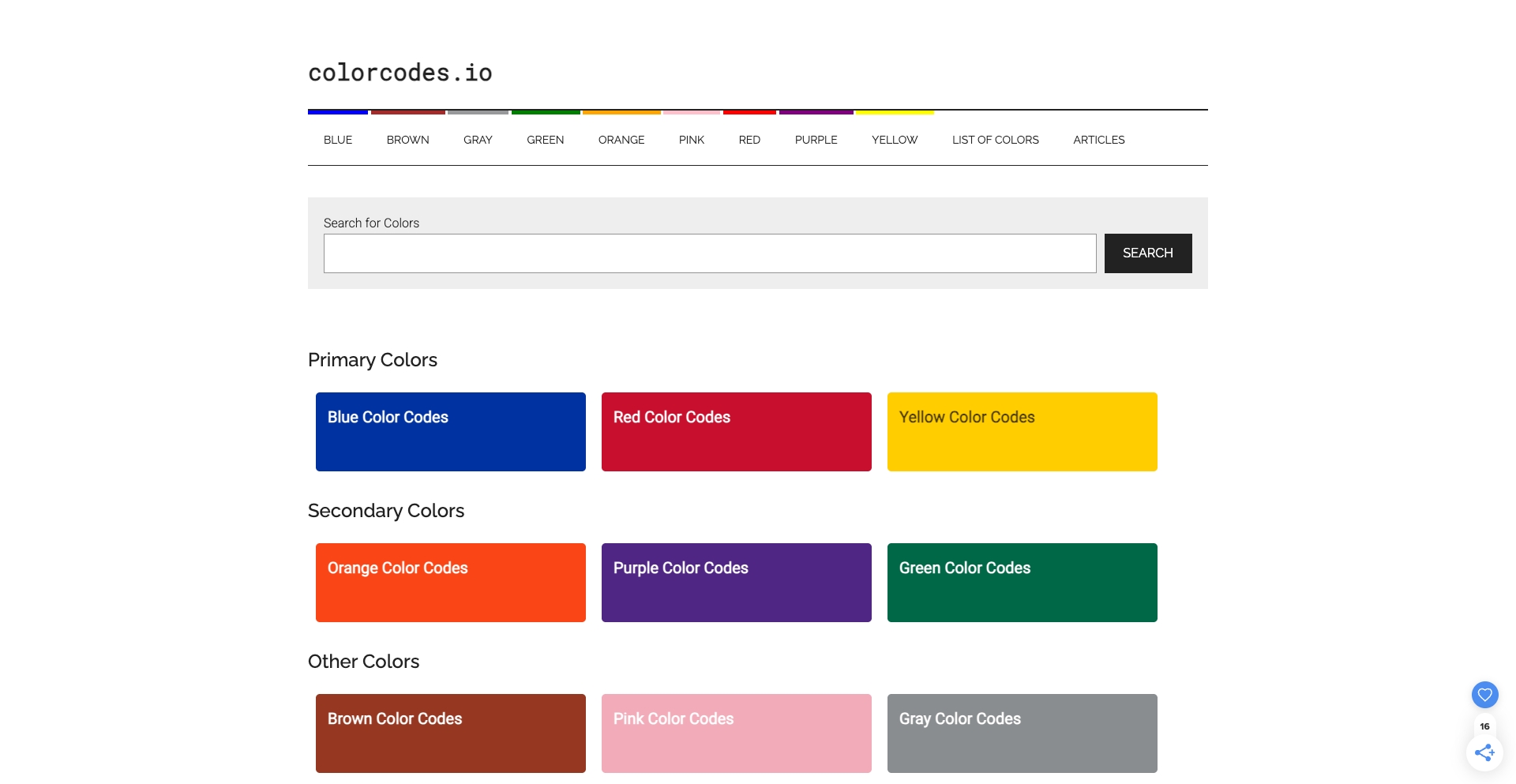 Colorcodes Io template programmatic SEO template - 12343 monthly traffic