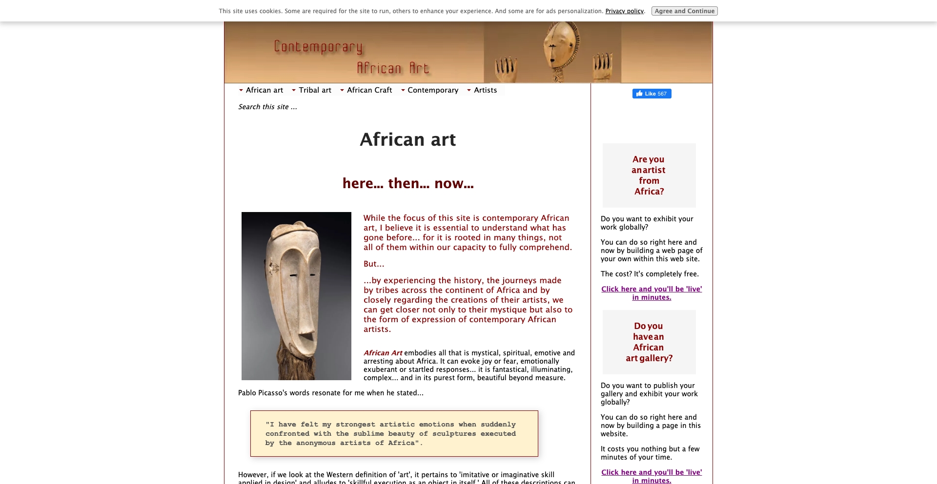 Contemporary African Art template programmatic SEO template - 8538 monthly traffic