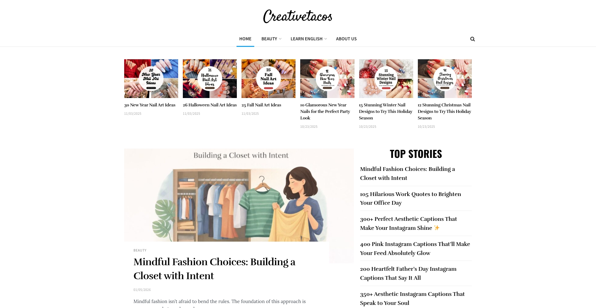 CreativeTacos – Inspiration for Creative, Stylish & Smart Women entity-database programmatic SEO template - 2624 monthly traffic