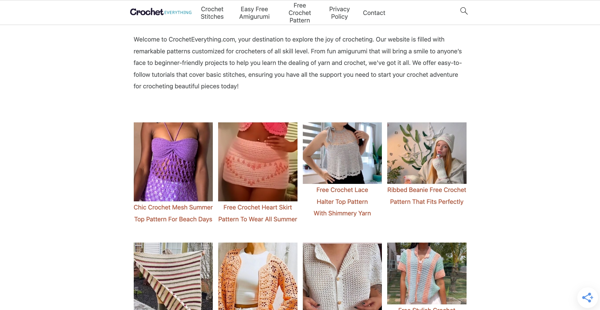 Crochet Everything entity-database programmatic SEO template - 7 monthly traffic