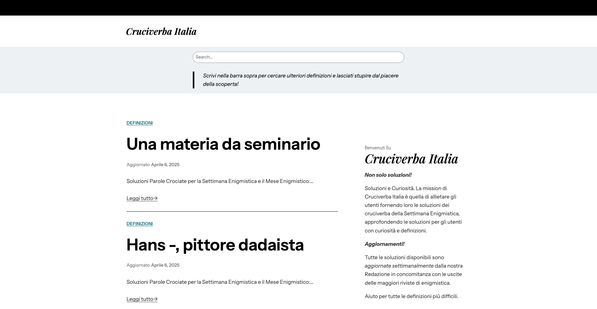 cruciverbaitalia.com location-data programmatic SEO template - 10K+ monthly traffic
