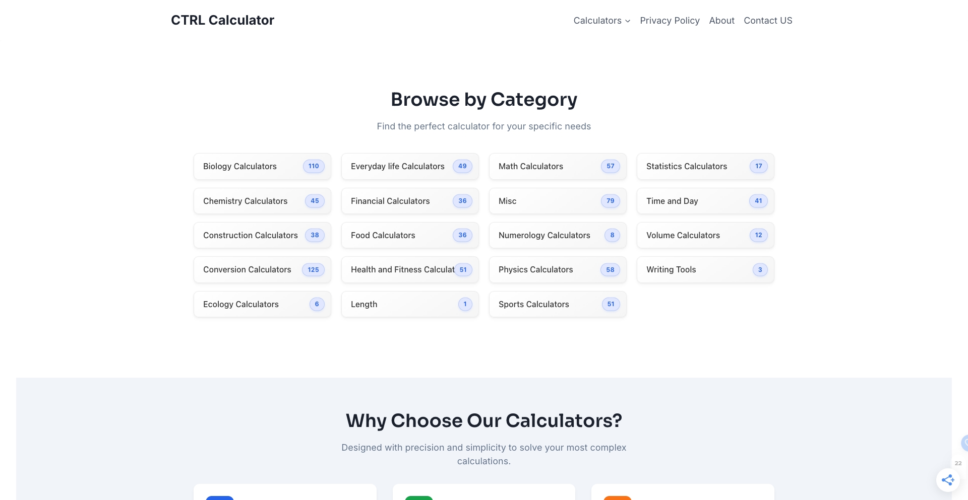 CTRL Calculator tool-variations programmatic SEO template - 0 monthly traffic