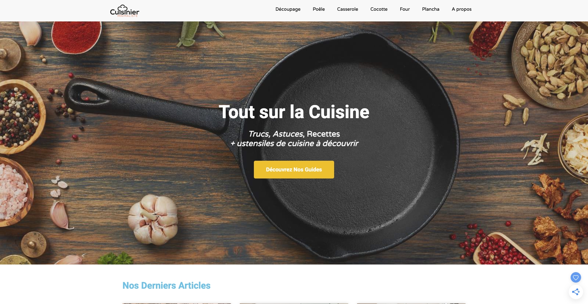 Cuisinier Minimaliste template programmatic SEO template - 338 monthly traffic