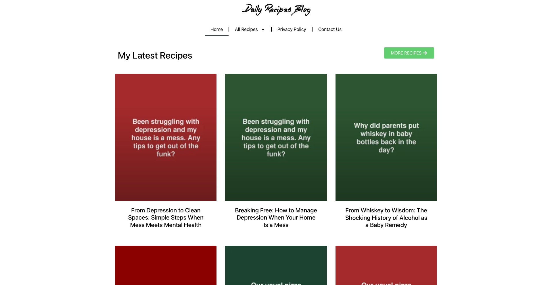 Daily Recipes Blog recipe-category programmatic SEO template - 0 monthly traffic