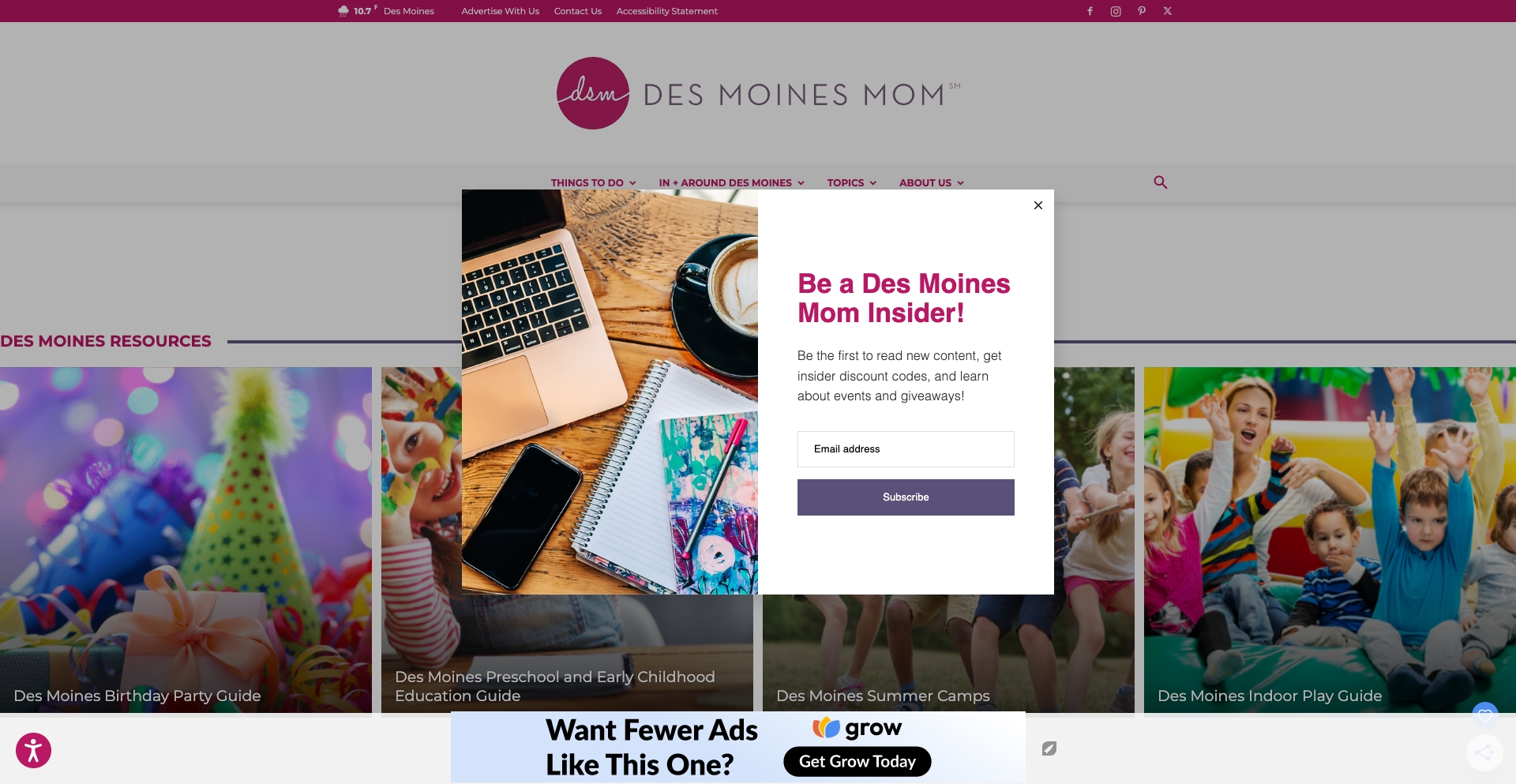 Des Moines Mom Home location-data programmatic SEO template - 3060 monthly traffic