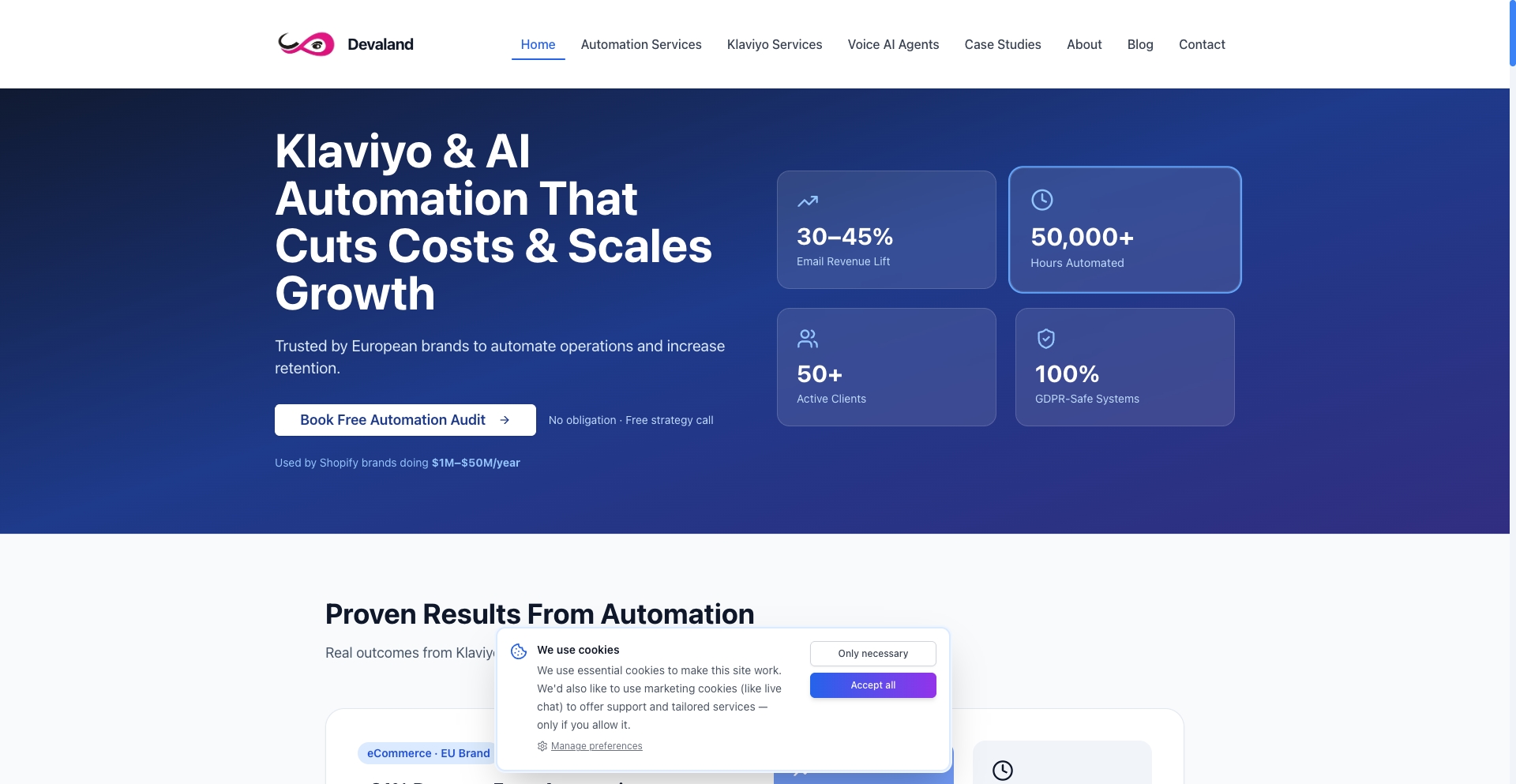 Devaland service-matrix programmatic SEO template - 0 monthly traffic