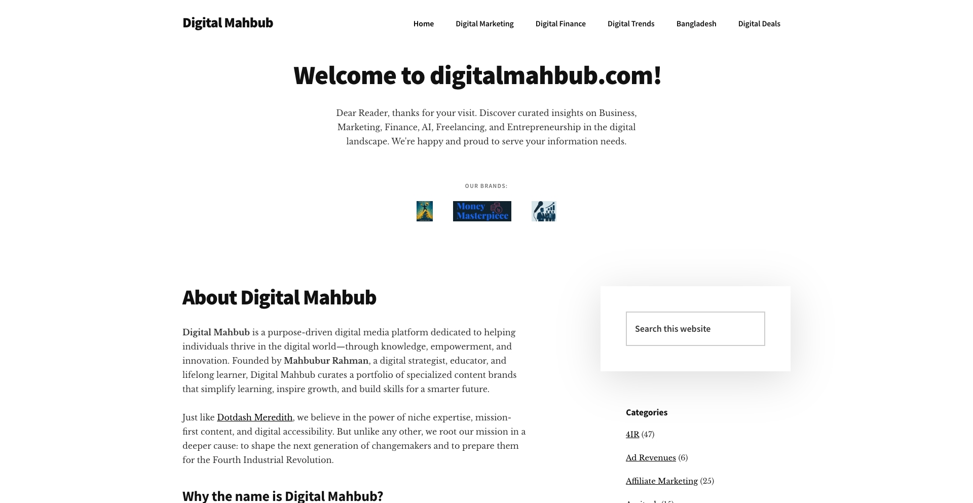 About Digital Mahbub comparison programmatic SEO template - 291 monthly traffic