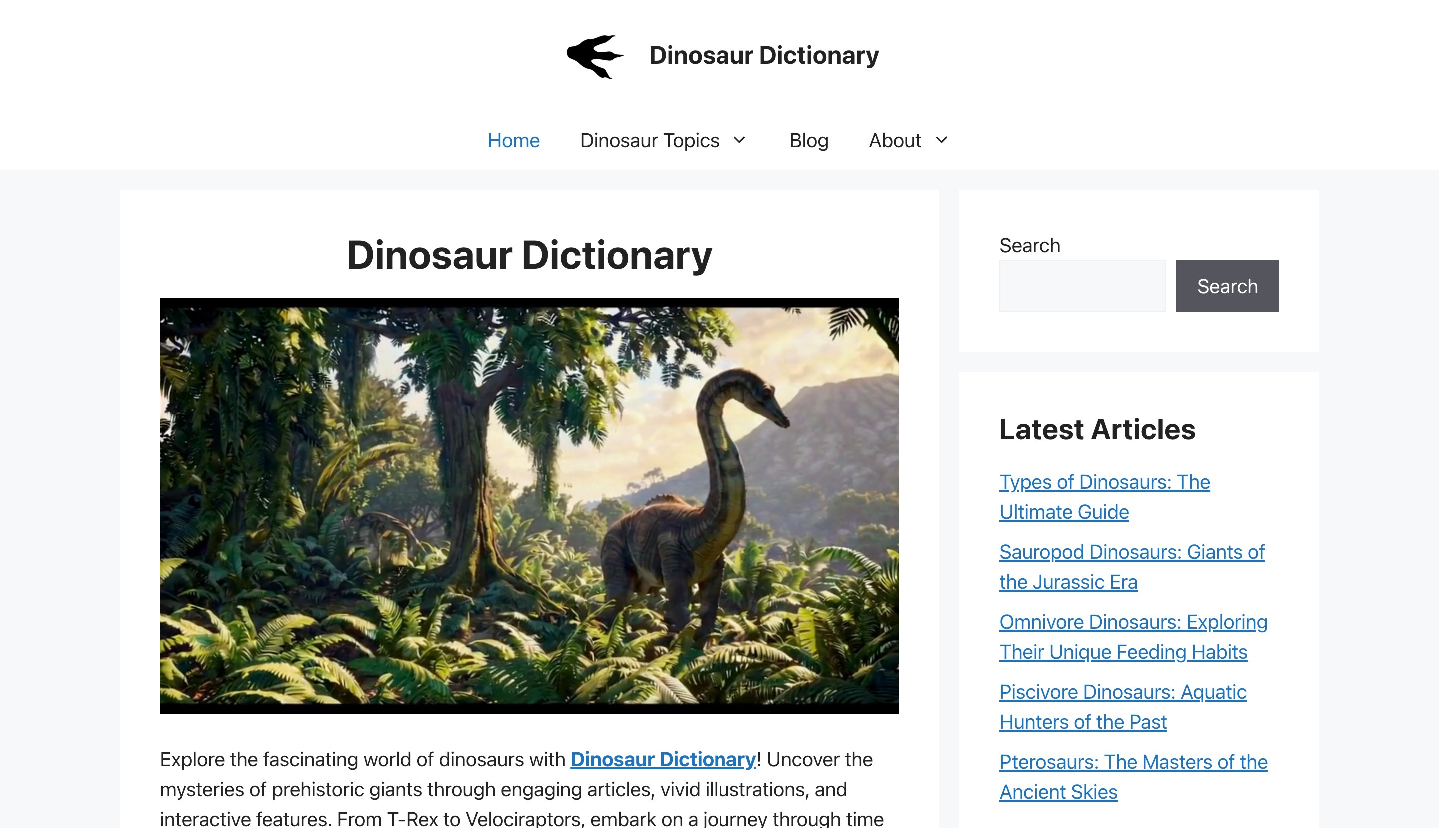 dinosaurdictionary.com location-data programmatic SEO template - 10K+ monthly traffic