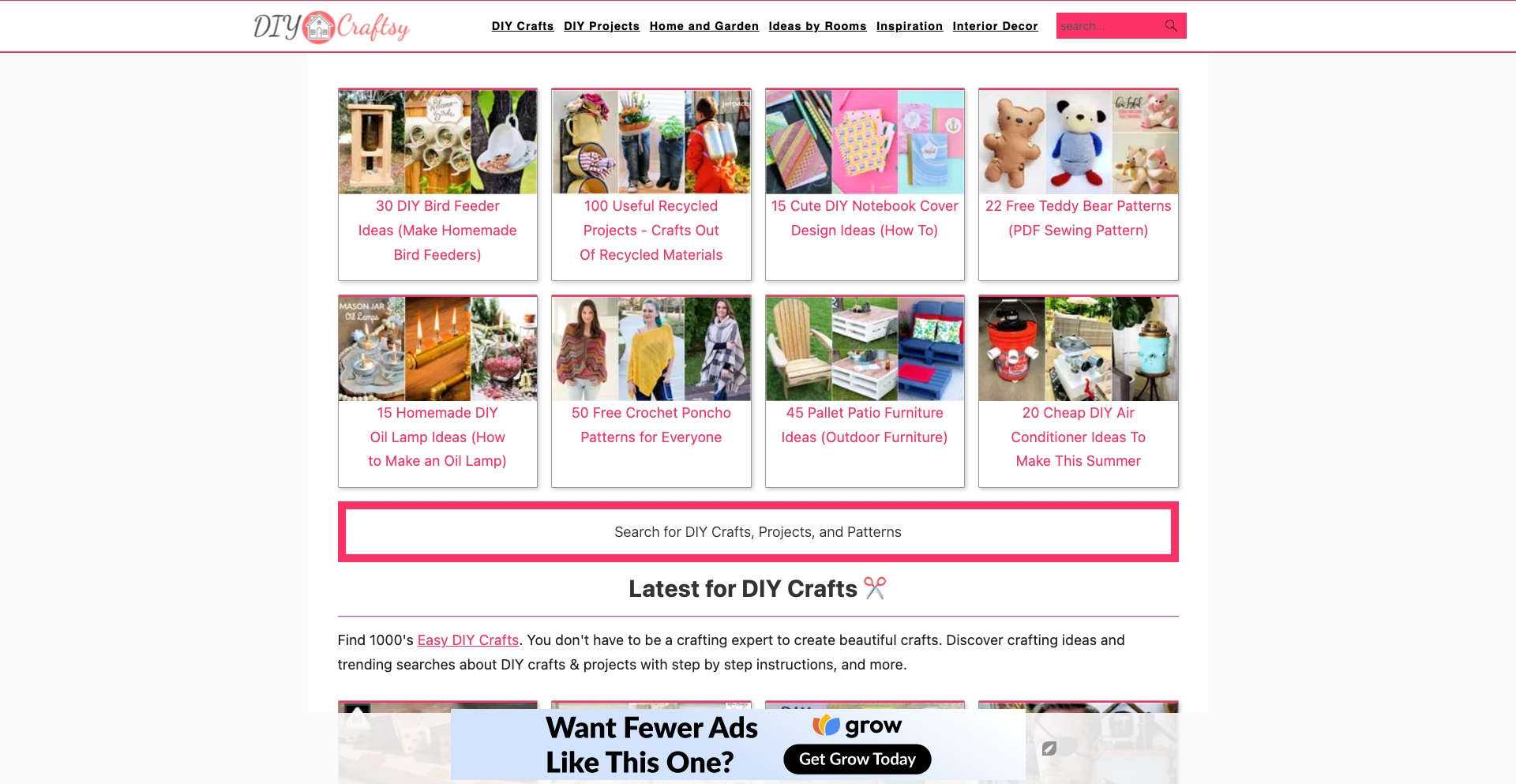 DIY Craftsy category-taxonomy programmatic SEO template - 207 monthly traffic