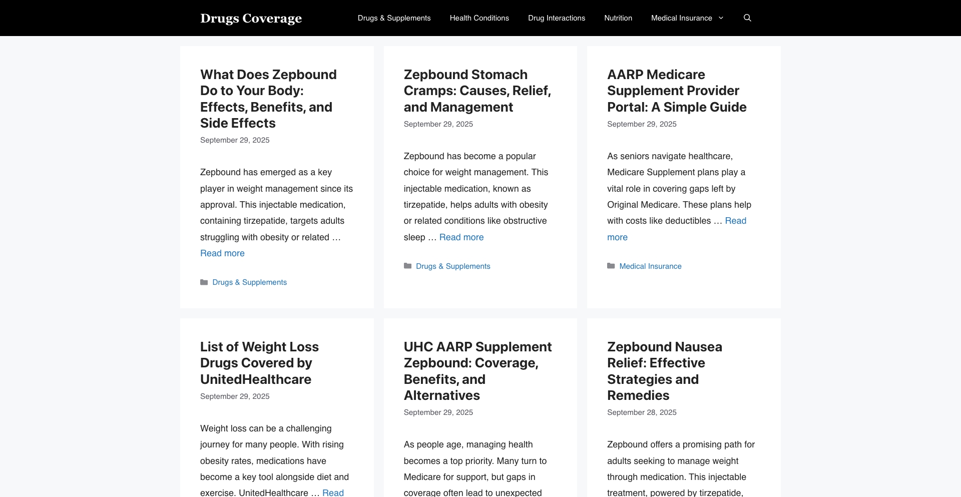 Drugs Coverage entity-database programmatic SEO template - 0 monthly traffic