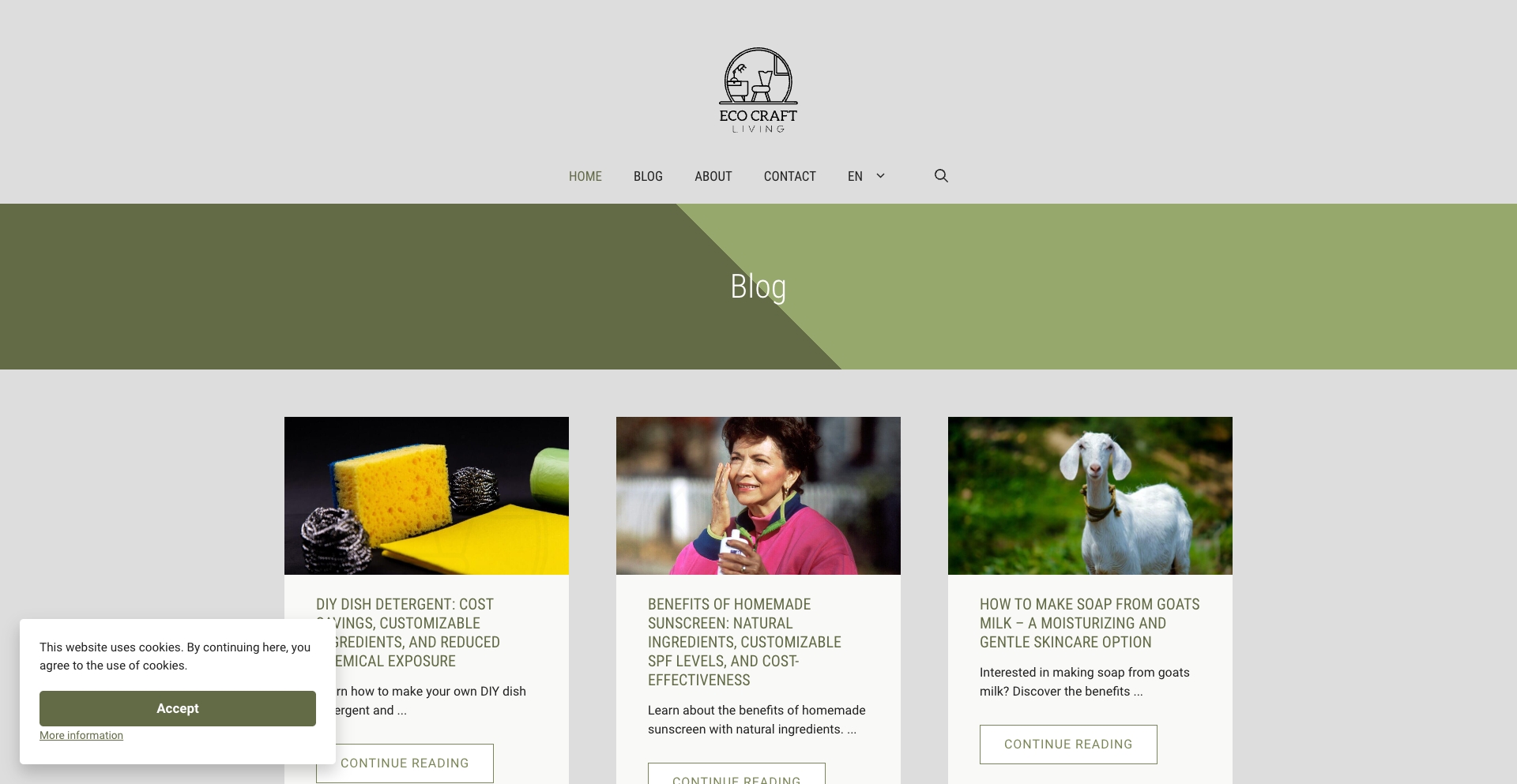 Blog – EcoCraftyLiving content programmatic SEO template - 0 monthly traffic