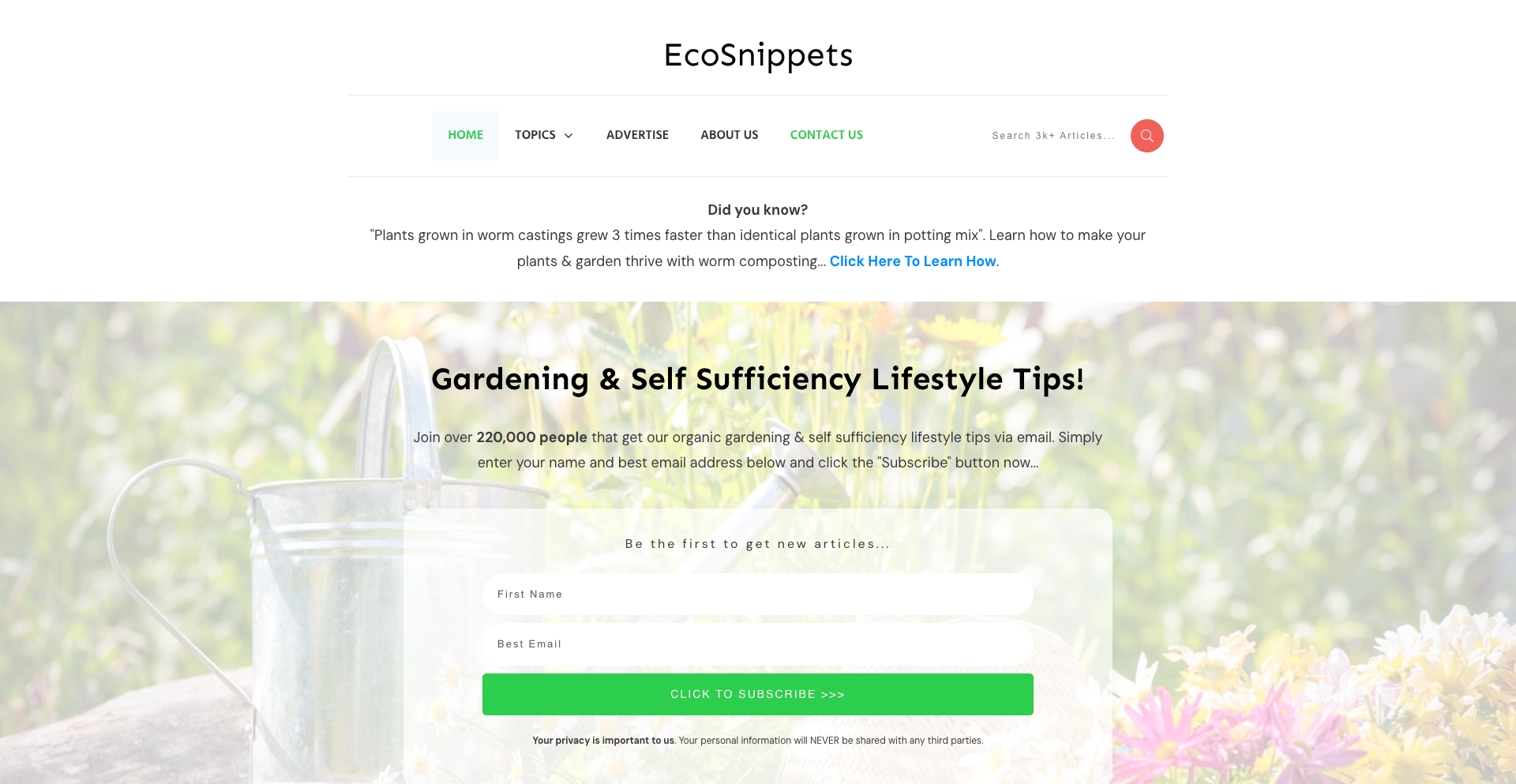 Gardening & Self Sufficiency Lifestyle Tips question-answer programmatic SEO template - 116 monthly traffic