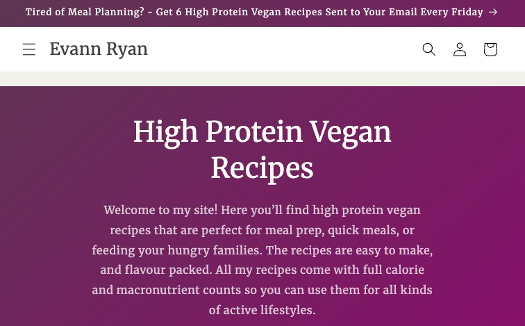 Evannryan recipe-template programmatic SEO template - 82 monthly traffic