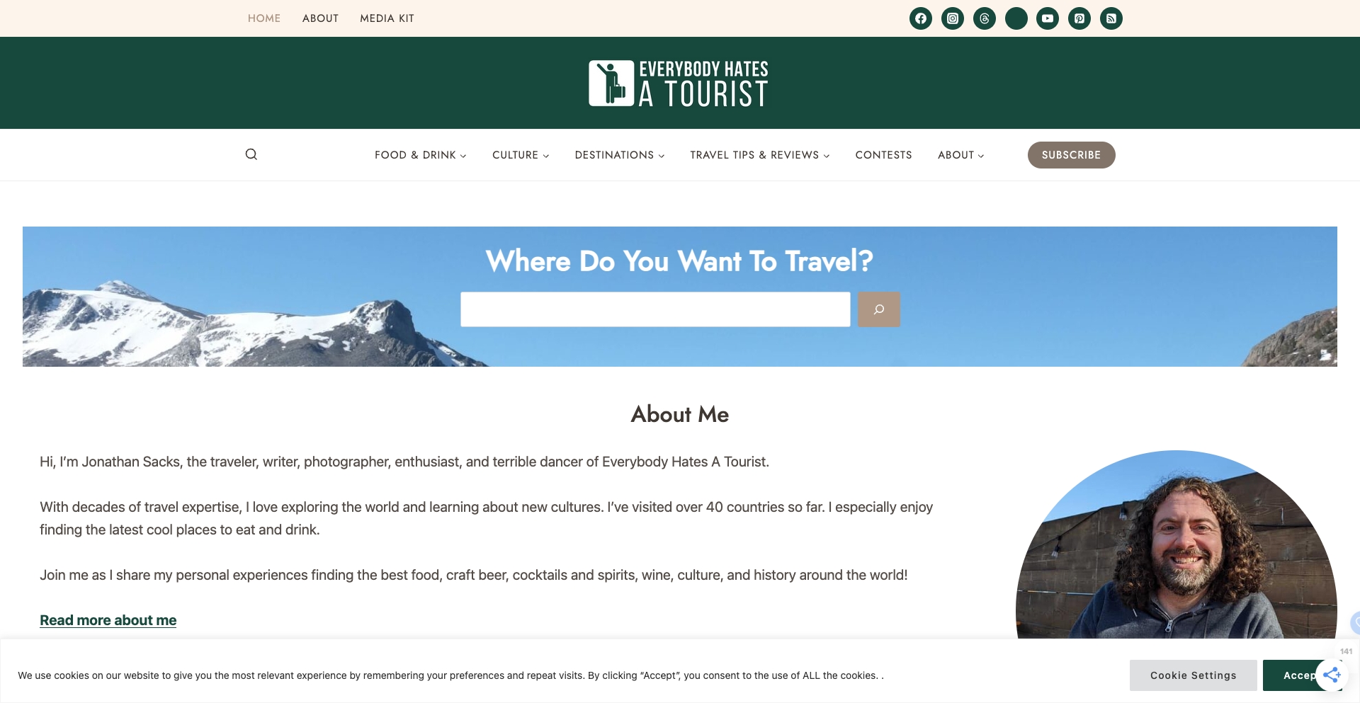 Everybody Hates A Tourist: Cultural Travel Around The World location-data programmatic SEO template - 6563 monthly traffic