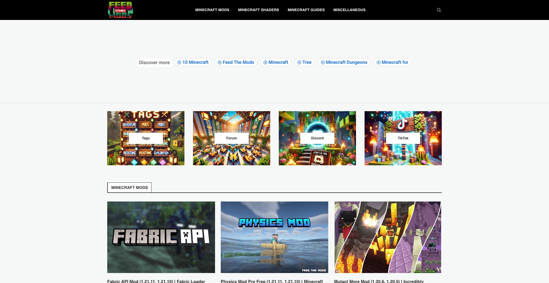 Feed The Mods entity-database programmatic SEO template - 322 monthly traffic