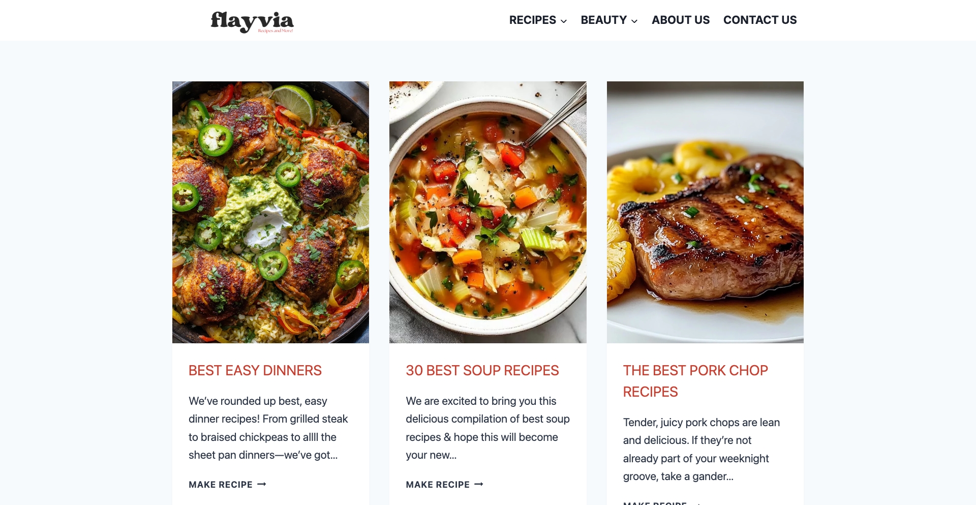 Flayvia recipe-category programmatic SEO template - 57 monthly traffic