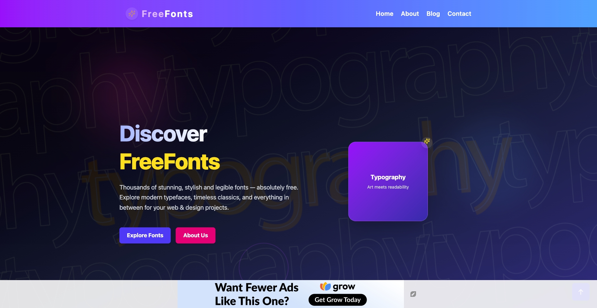 Fontsfree content programmatic SEO template - 0 monthly traffic