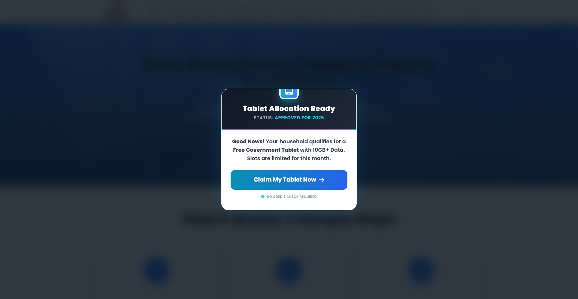 Free Tablet From Government state-guide programmatic SEO template - 0 monthly traffic