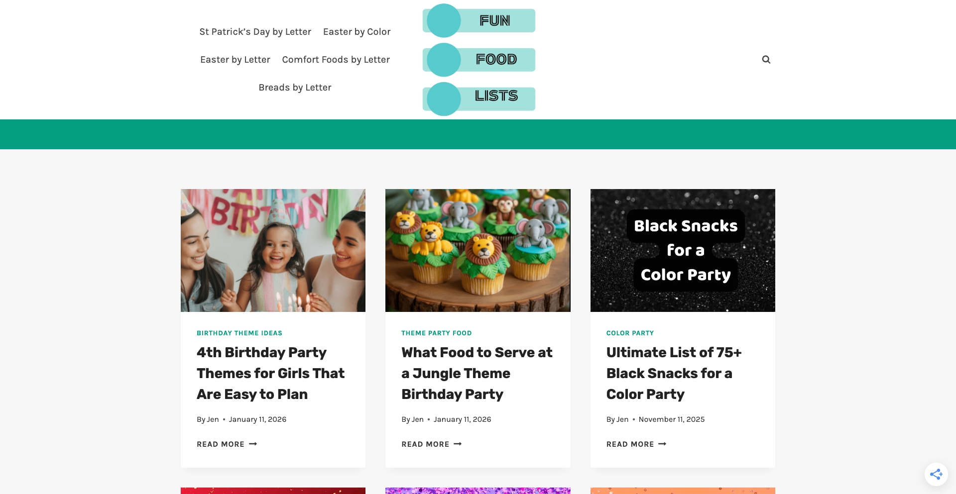 Fun Food Lists – A collection of fun food lists! recipe programmatic SEO template - 317 monthly traffic