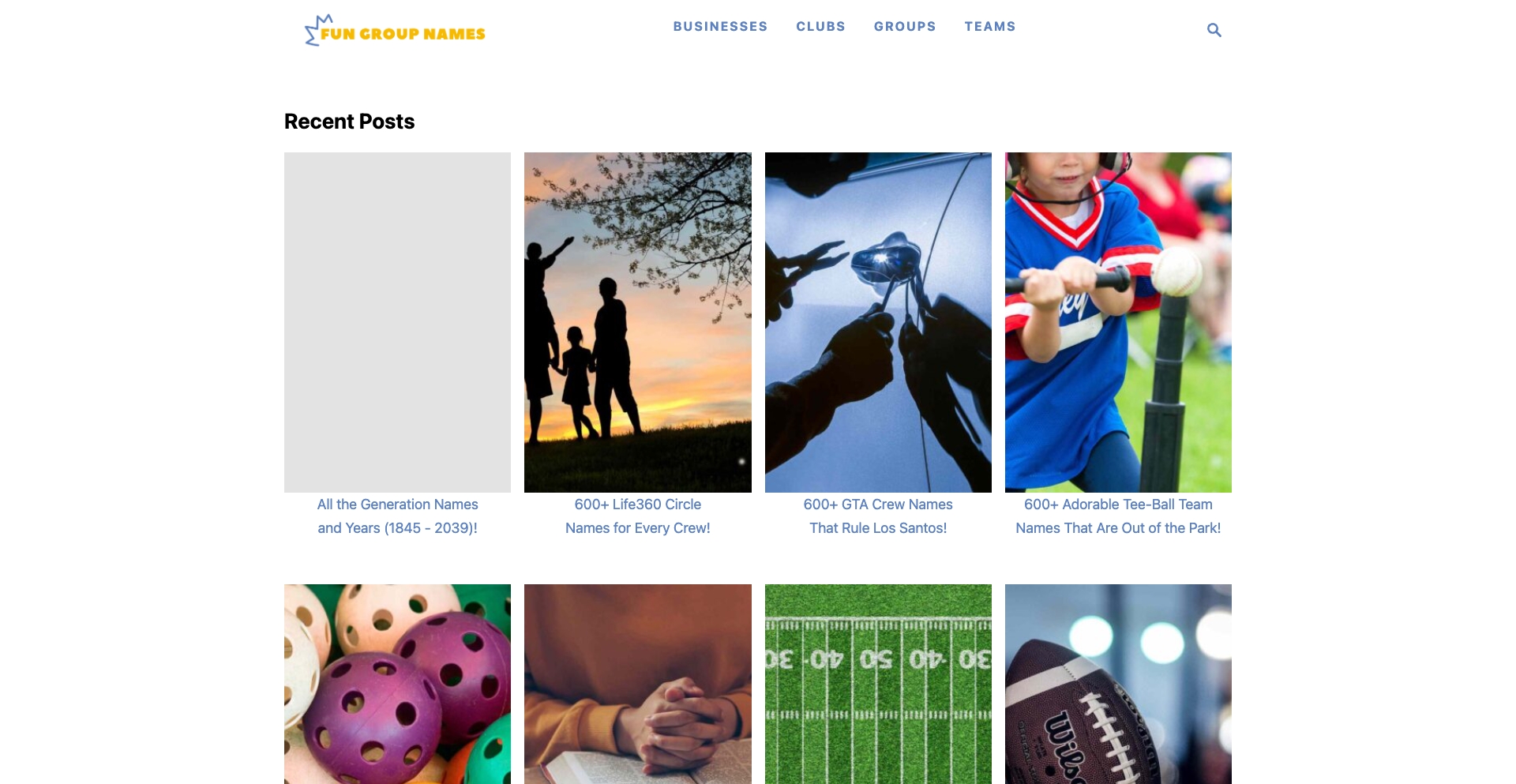 Fun Group Names entity-database programmatic SEO template - 4689 monthly traffic