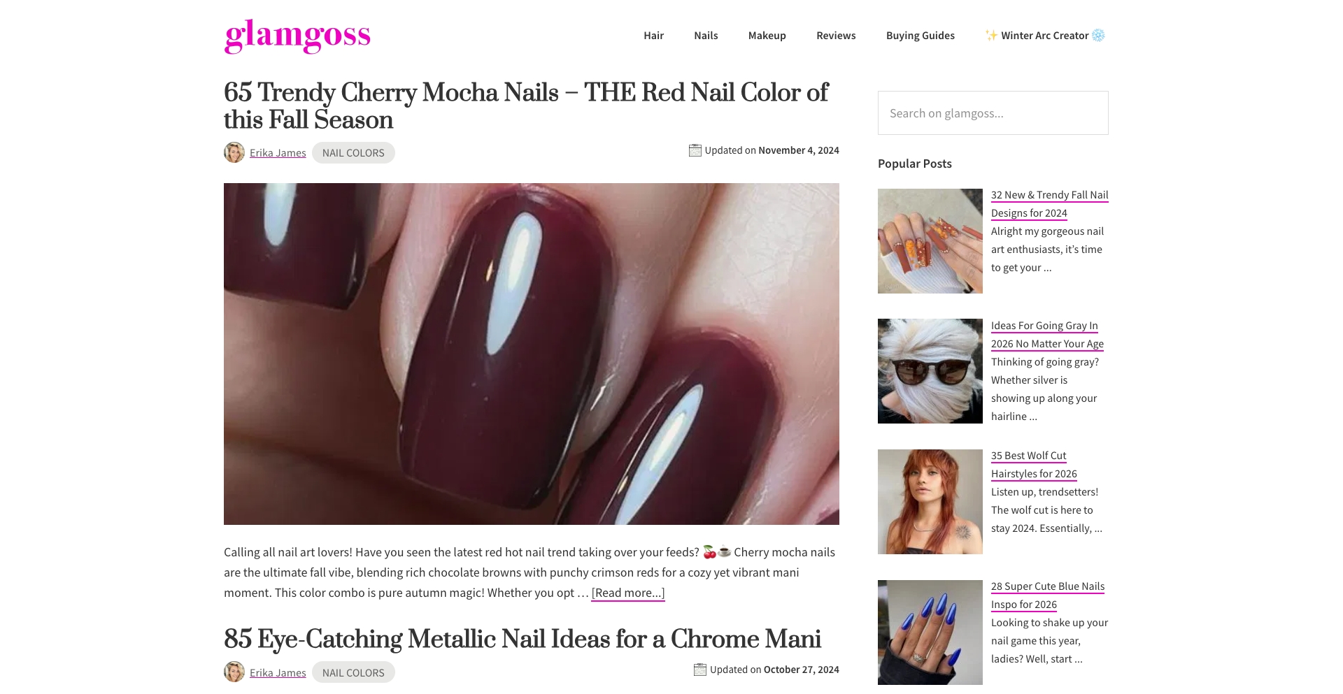 GlamGoss template programmatic SEO template - 16 monthly traffic